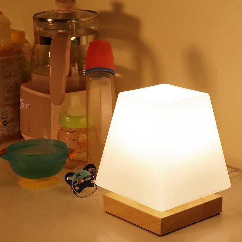 LED Glass Trapezoid Shaped Night Light Table Lamps Reading Lamps Desk Lamps