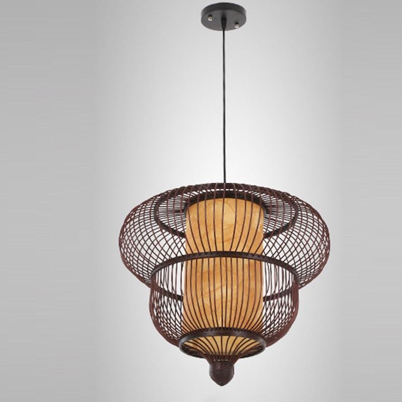 2 - Tiers Bubble Dark Brown Moroccan Pendant Light with a Large Central Light