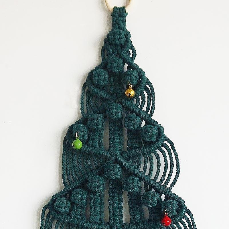 Nordic Style Green Christmas Tree Cotton Woven Wall Hangings