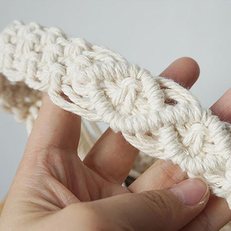 Retro Style Beige Cotton Camera Strap and Decorative Woven Wall Hangings