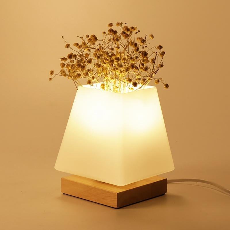 LED Glass Trapezoid Shaped Night Light Table Lamps Reading Lamps Desk Lamps