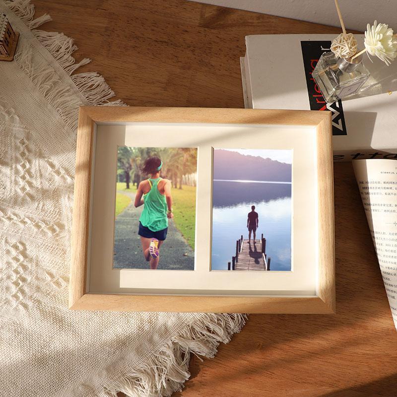 8'' Rectangular Wood Glass Picture Frames with Desktop Wall Hanging Decoration