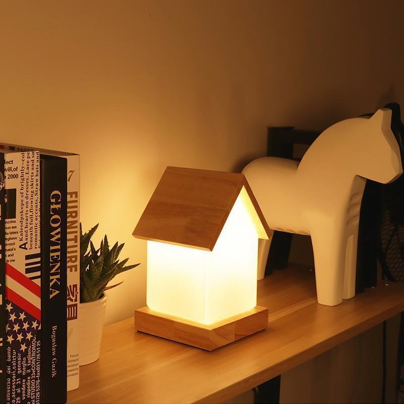 LED Wooden Small House Kids and Baby Lamp