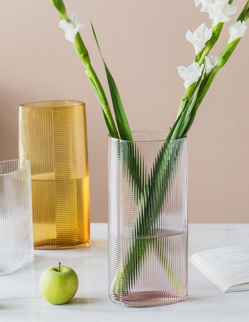 4-Piece Modern Nordic Style Cylinder Glass Vases Decorative Rose Flower Vases