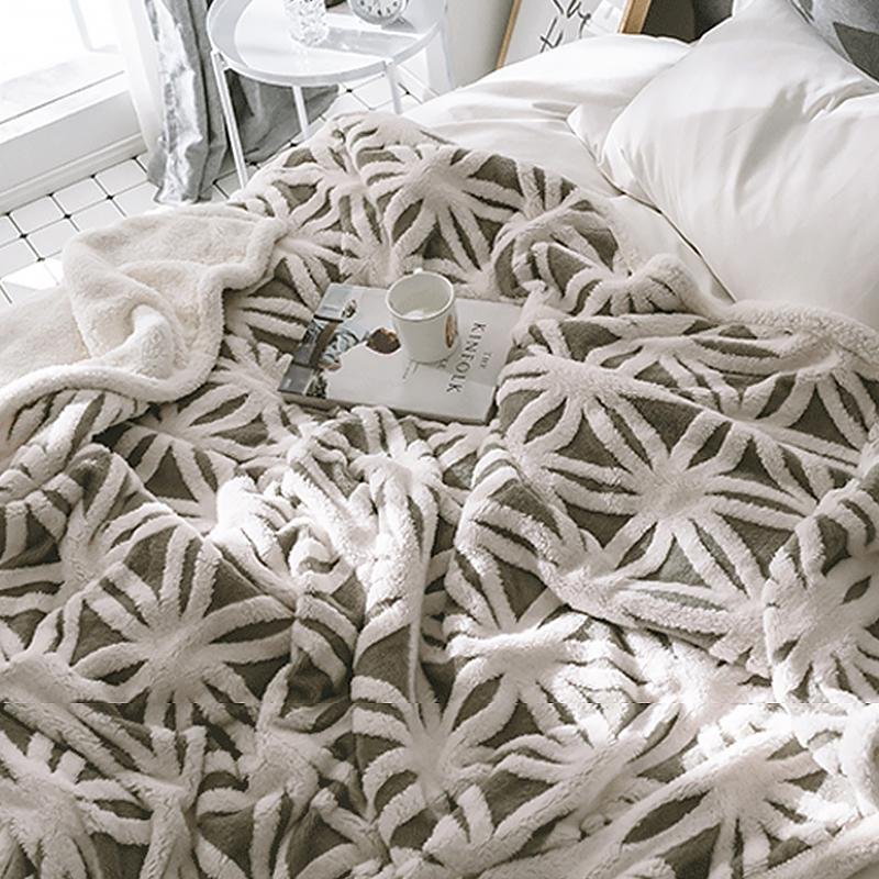 Rectangular Berber Fleece Cotton Linter Blanket Throw Winter Warm Fuzzy Shaggy Fluffy Blanket