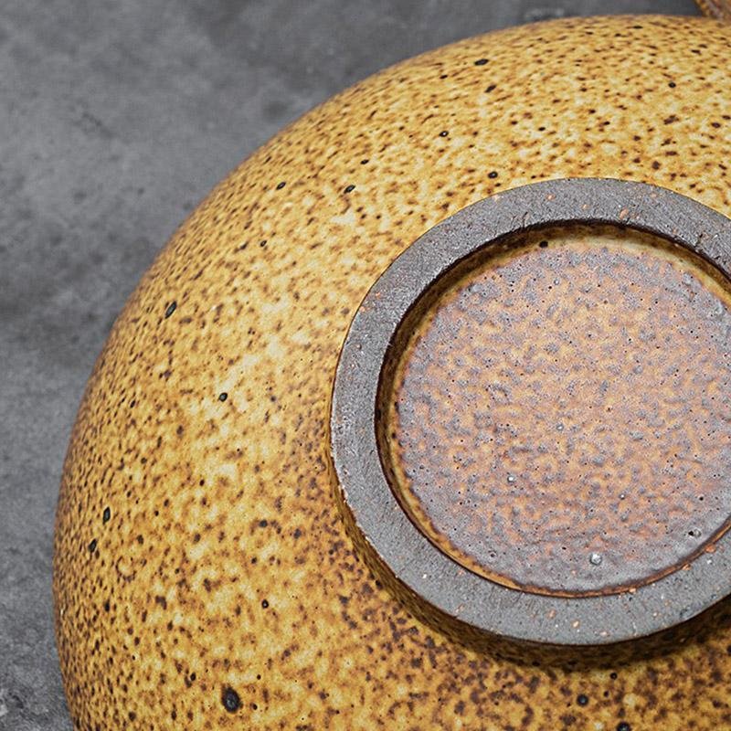 Rustic Round Stoneware Bronze Fruit Plates - dazuma