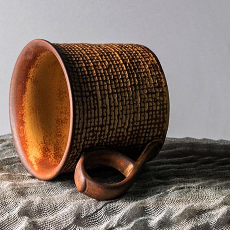 Green Yellow Stoneware Mugs Coffee Cups Teacups and Saucers