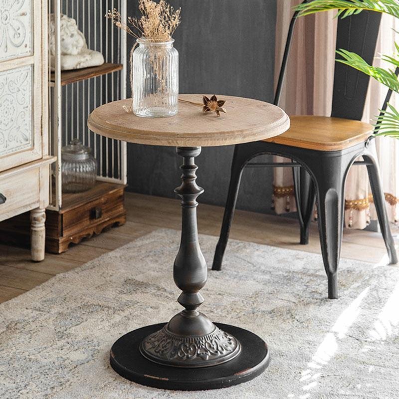 Round China Fir Coffee Tables with Iron Table Legs