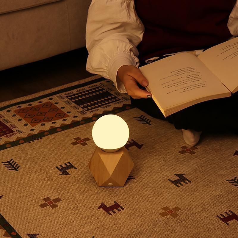 Polygon Geometric Shape Base Night Light Table Lamps Desk Lamps Reading Lamps with Touch Switch Battery Operated