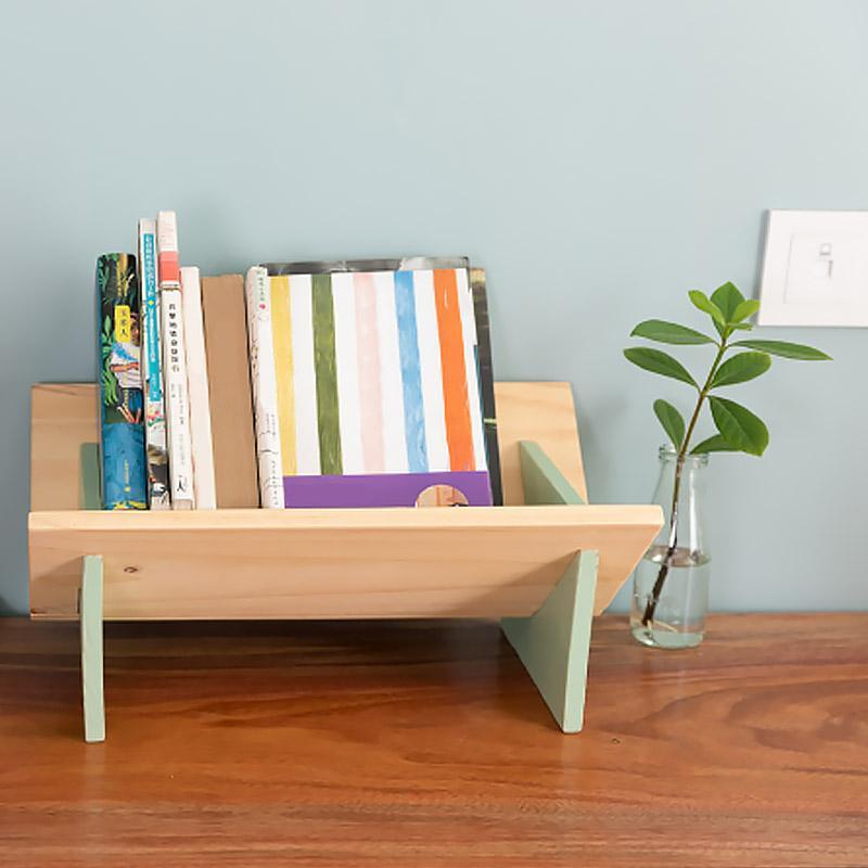 Pinewood Table Book Stand for Table Desk Organization - dazuma