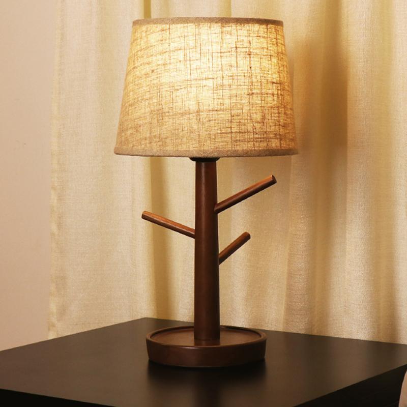LED Rubber Wood Base Night Light Table Lamps Desk Lamps Bedside Lamps