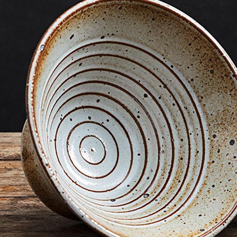 Rustic White Stoneware Dining Bowls