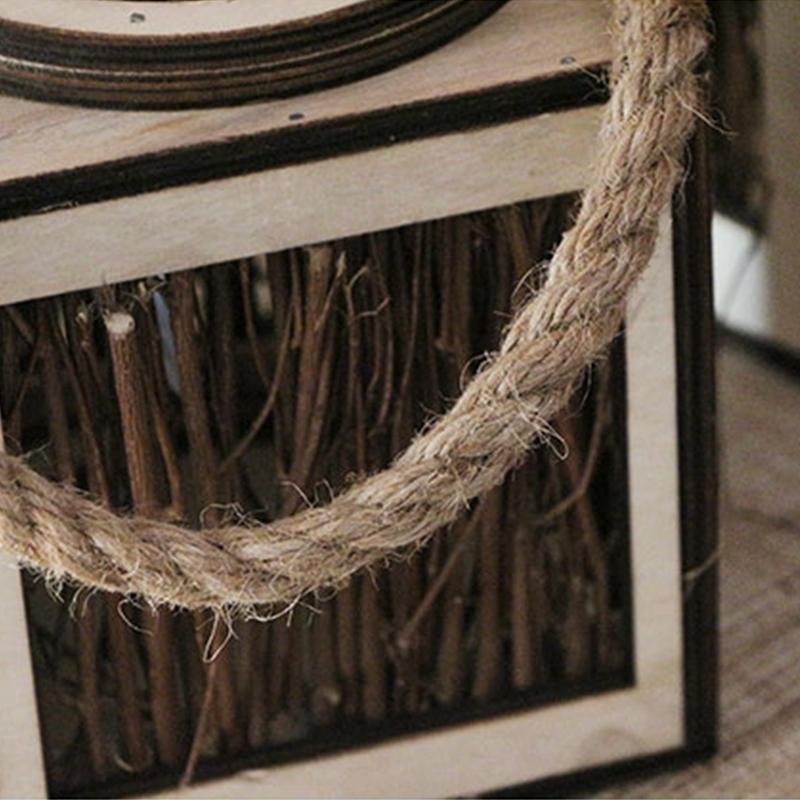 Farmhouse Vintage Elm Tree Branch Woven Lanterns with Handle