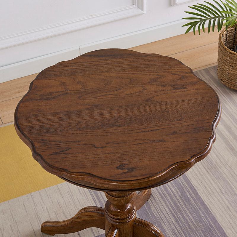 Retro Style Round Oak Wood Coffee Tables