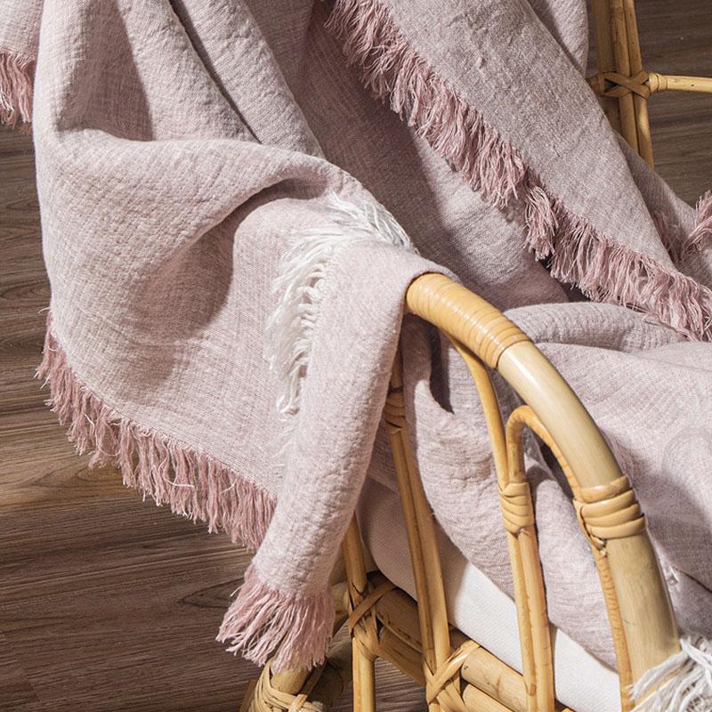 Rectangular Linen Blanket Throw Soft Warm Fluffy Blanket