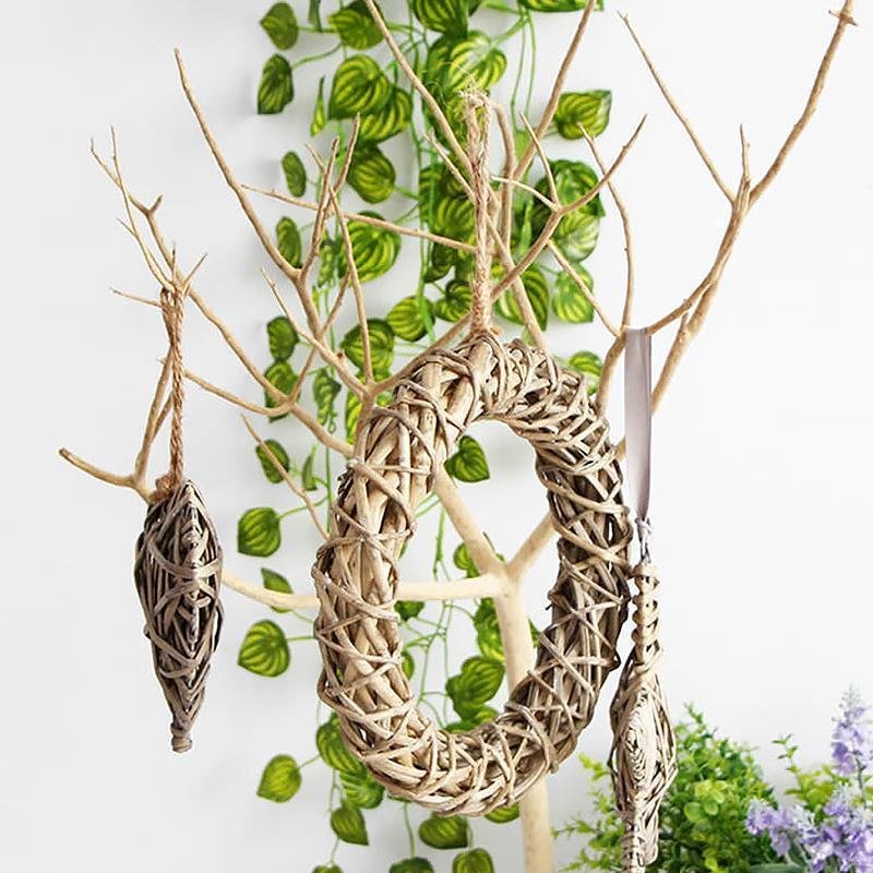 Round Star Heart Shape Wicker Decorative Woven Wall Hangings