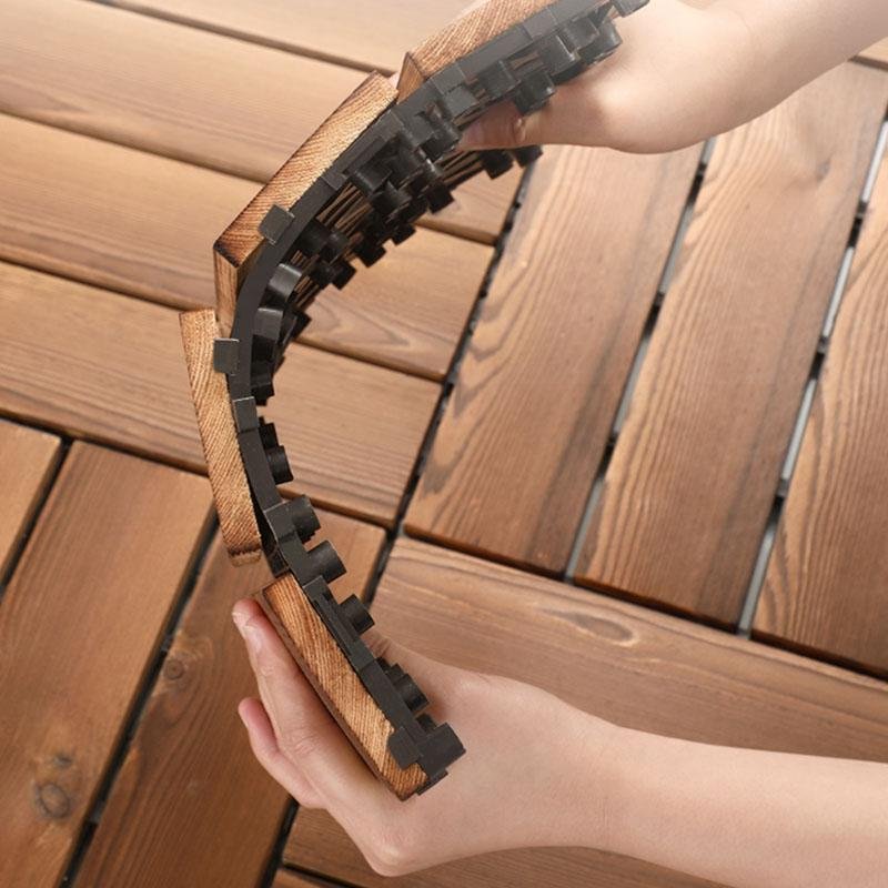 Rectangular Natural Wood Bath Rugs Nut Brown Mats