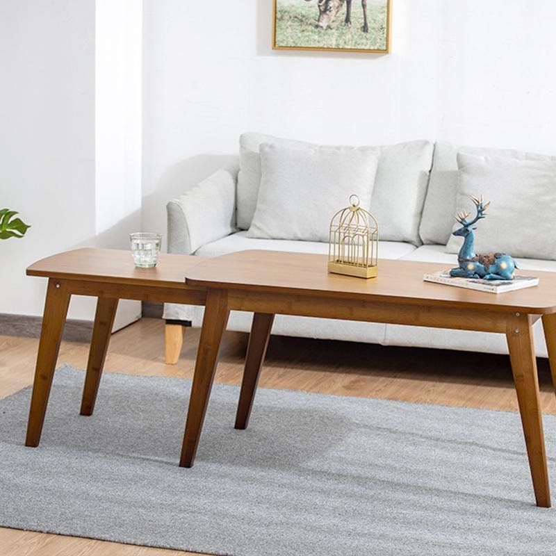 Rectangular Wood Coffee Tables with Burlywood Dark Brown