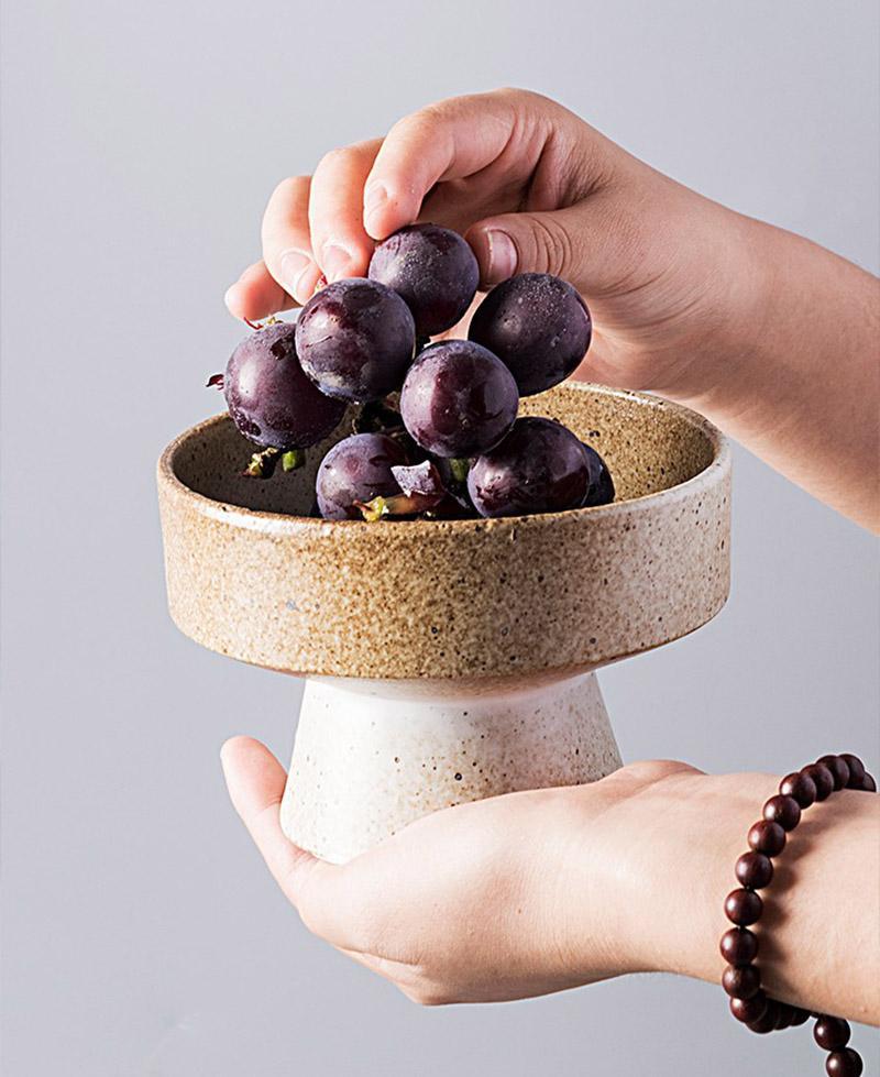 Stoneware Fruit Serving Plates Compotier - dazuma