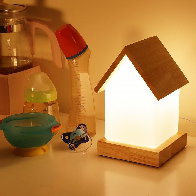 LED Wooden Small House Kids and Baby Lamp
