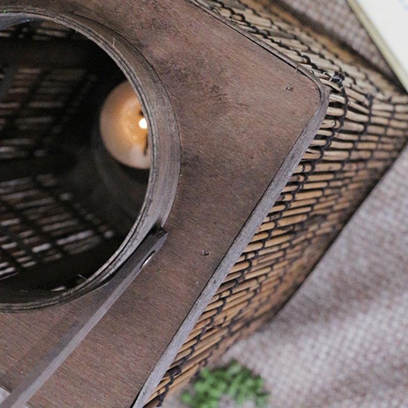 Cylinder Cone Cuboid Shaped Wicker Woven Lanterns with Single Handle