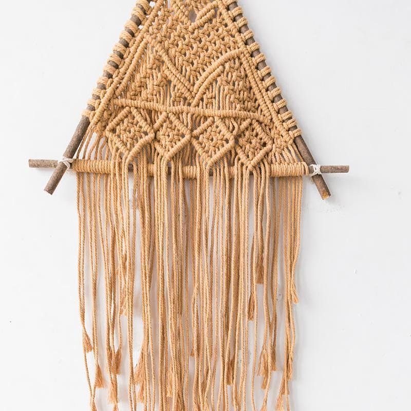 Brown White Cotton Wall Hanging Decor