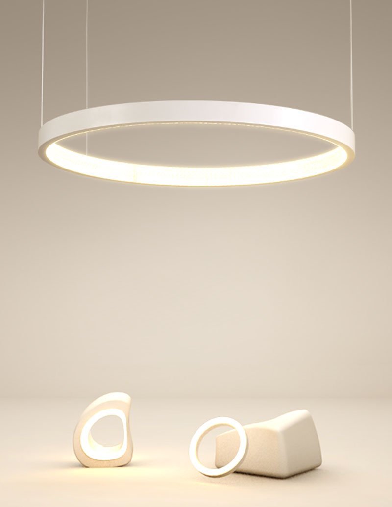 Modern Adjustable Round Pendant Light Dimmable Ultra Thin Pendant Lighting