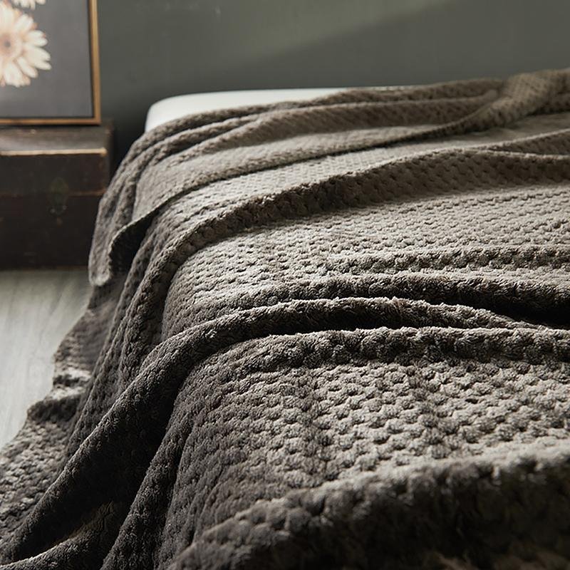 Rectangular Polyester Blanket Throw Winter Warm Fuzzy Shaggy Fluffy Blanket