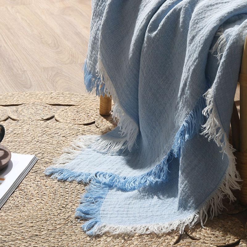 Rectangular Linen Blanket Throw Soft Warm Fluffy Blanket