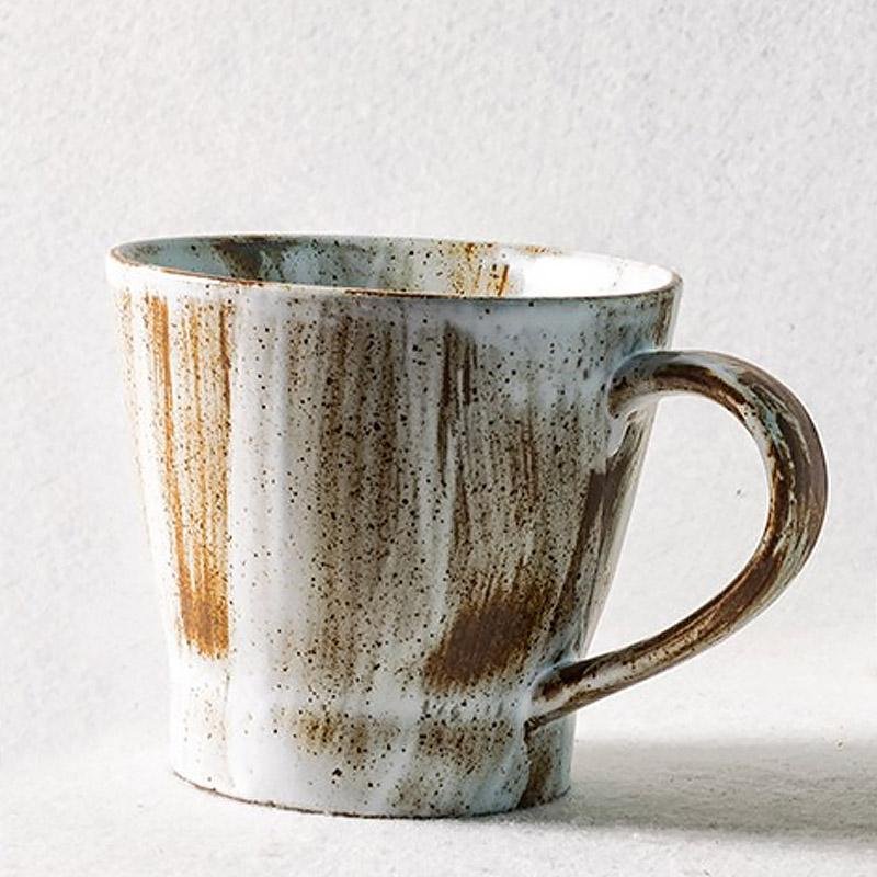 Rustic Vintage Stoneware Mug Coffee Cup Teacup and Saucer - dazuma