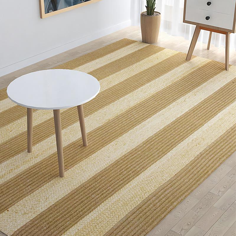 Burlywood Light Brown Hemp Area Rug - dazuma