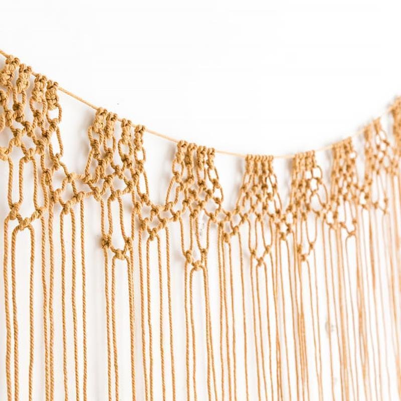 White Brown Hanging Wall Art Decor with Tassels