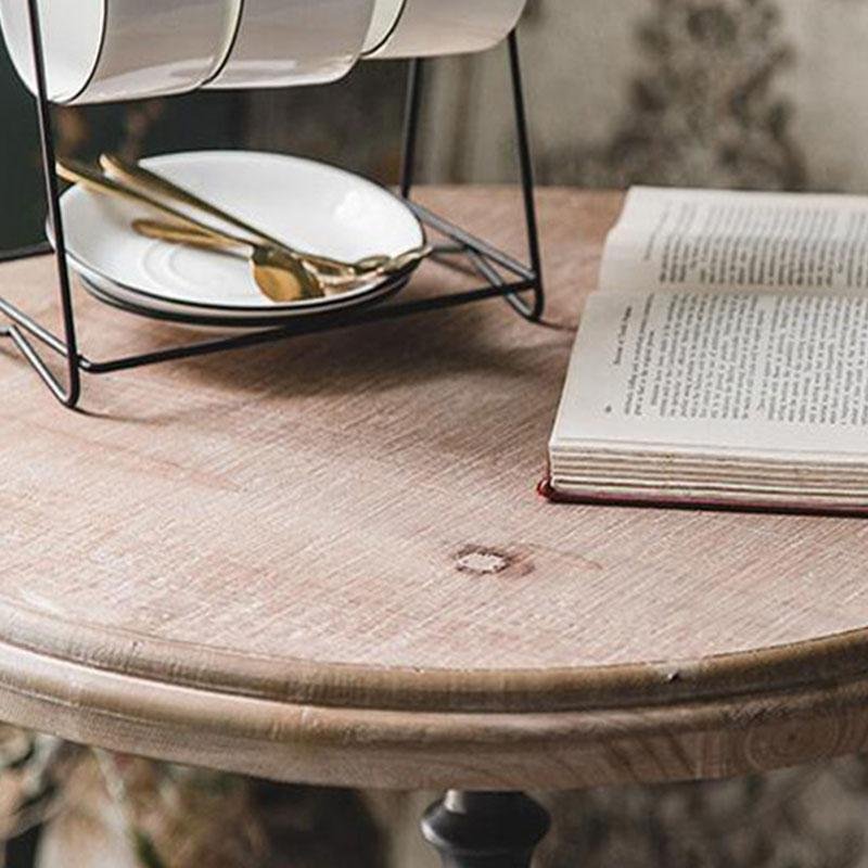 Round China Fir Coffee Tables with Iron Table Legs