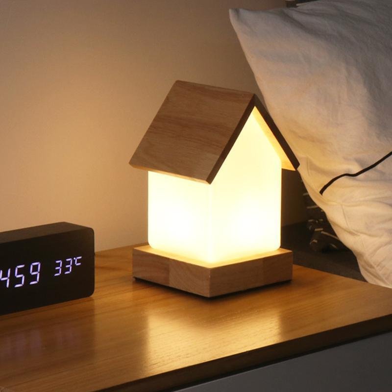 LED Wooden Small House Kids and Baby Lamp