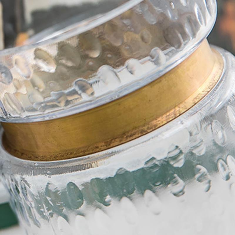 Cylinder Clear Glass Flower Vases with Gold Belt