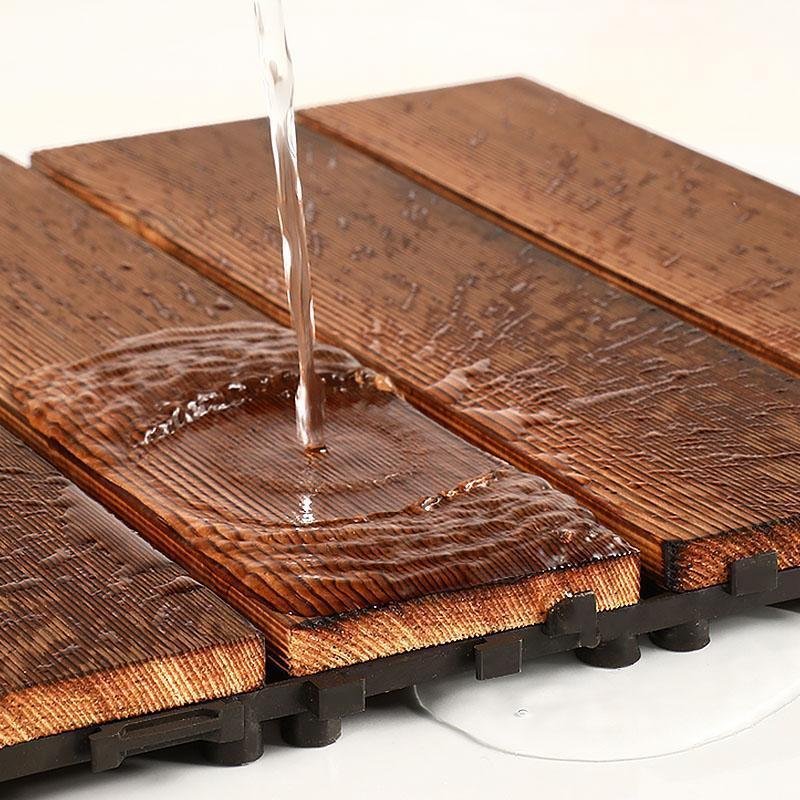 Rectangular Natural Wood Bath Rugs Nut Brown Mats