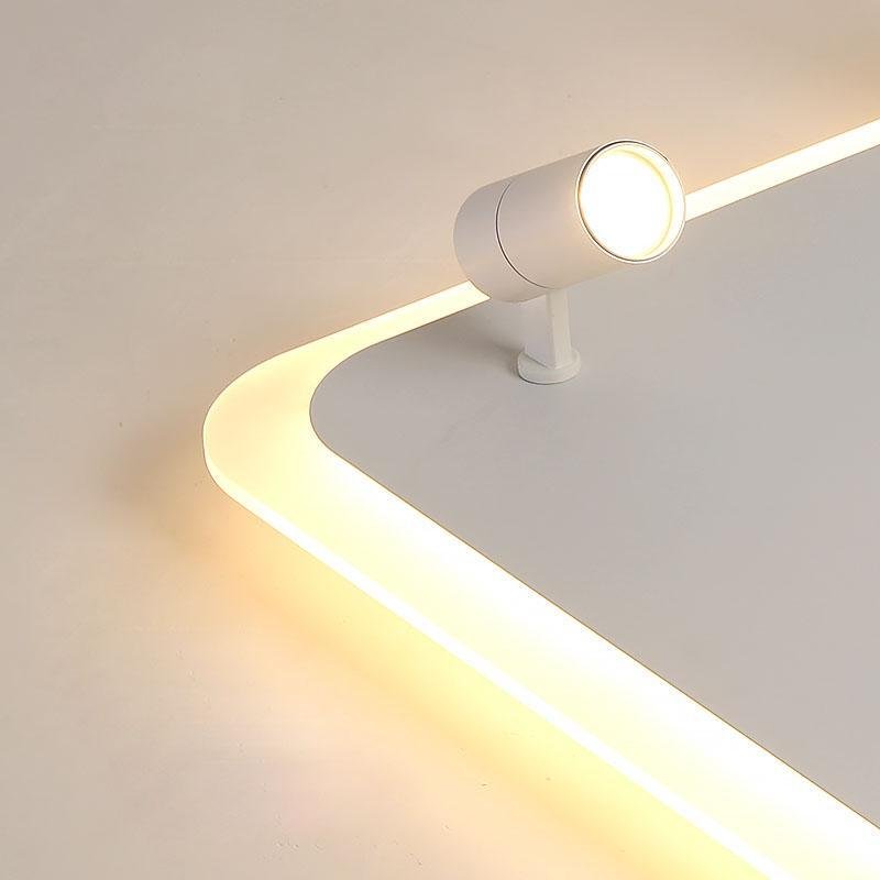 Rectangular Square Dimmable Flush Mount LED Lights with Adjustable Spotlights