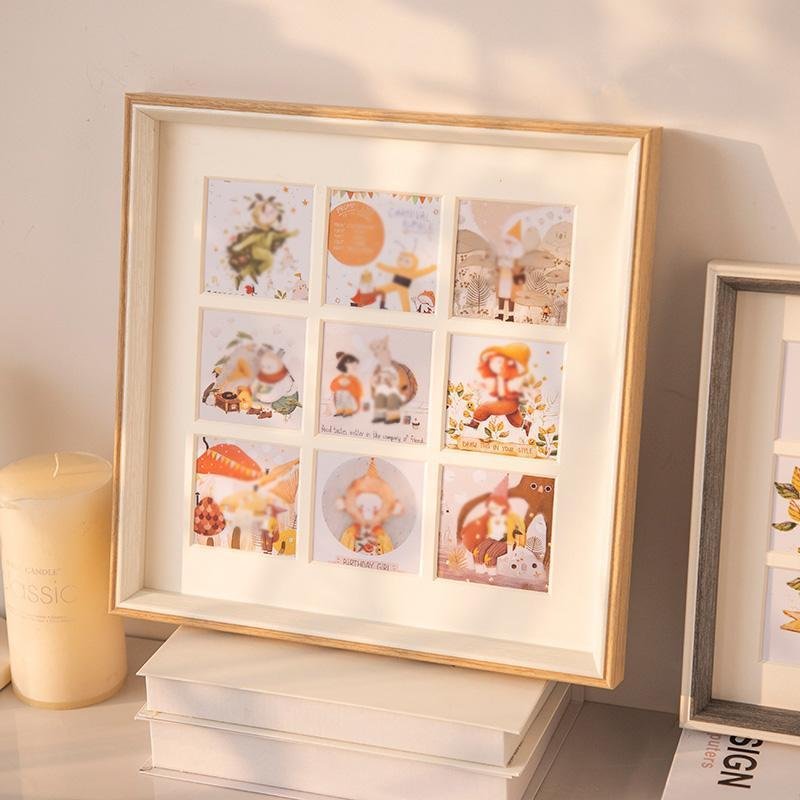 12'' Square Beige Pink Gray Picture Frames Wood