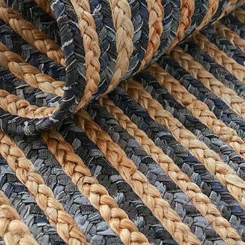 Rustic Denim and Jute Rug Rectangular Round Oval