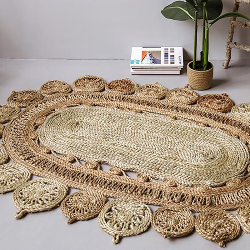 Rustic Round Octagonal Oval Rectangular Decorative Hemp Rug