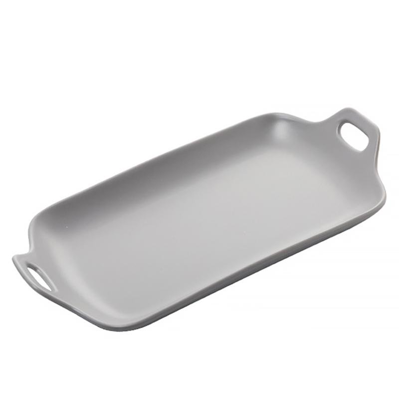 5 - Piece Farmhouse Melamine Dinnerware Trays Set with Handles