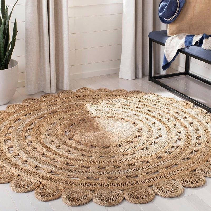 Rustic Round Octagonal Oval Rectangular Decorative Hemp Rug