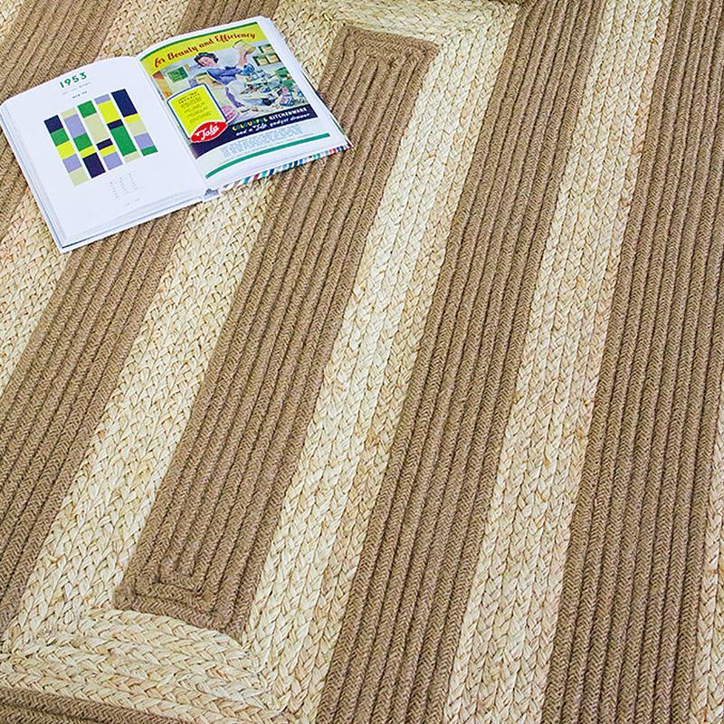 Burlywood Light Brown Hemp Area Rug