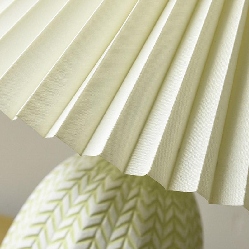 Vintage Tapered Pleated Linen Shade Ceramic 1 - Light Table Lamp