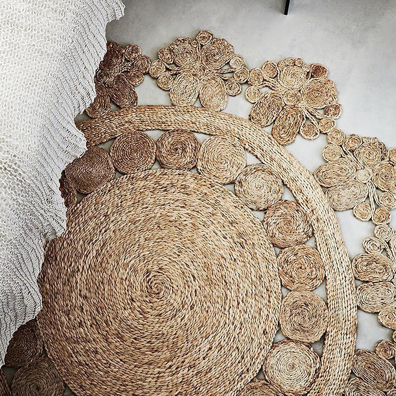 Rustic Round Octagonal Oval Rectangular Decorative Hemp Rug