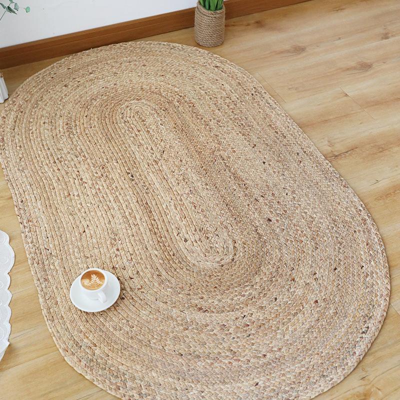 Rustic Oval Seagrass Rug - dazuma