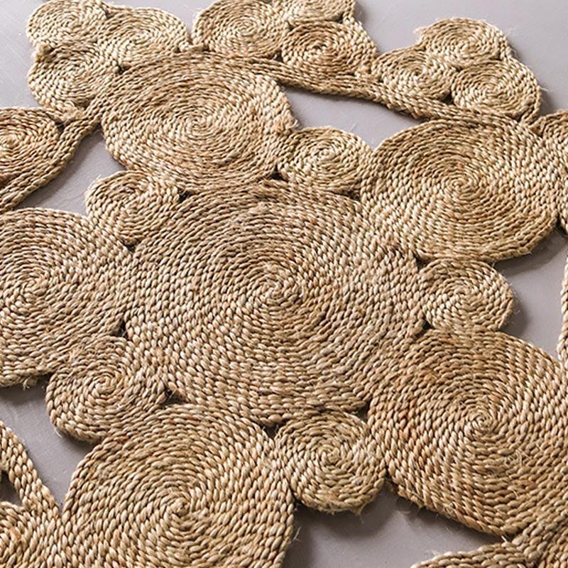 Rustic Round Octagonal Oval Rectangular Decorative Hemp Rug