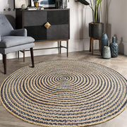 Rustic Denim and Jute Rug Rectangular Round Oval