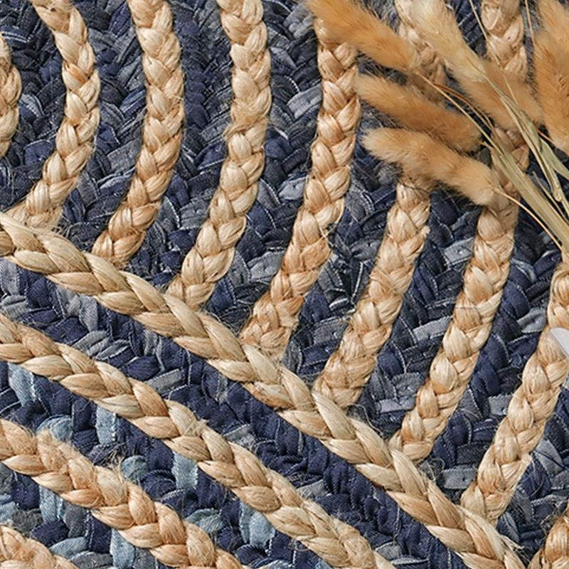 Rustic Denim and Jute Rug Rectangular Round Oval