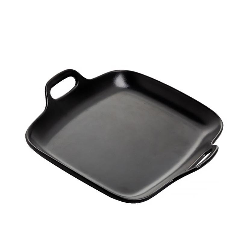 5 - Piece Farmhouse Melamine Dinnerware Trays Set with Handles